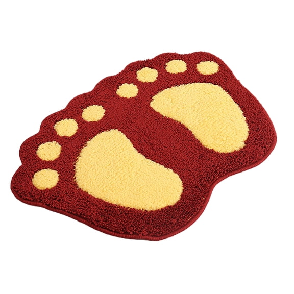 CSCHome Big Feet Bathroom Rugs Mats ,Shower, Room,Bathroom,Water Absorbent Non-Slip Mat, Soft Microfiber Mat(Red)
