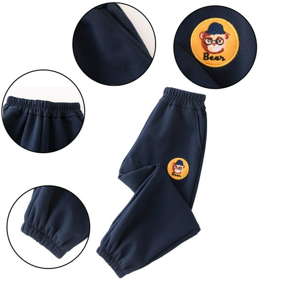 CSCHome Boys Girls Sweatpants for Kids Toddler Breathable Cotton Jogger Pants,Baby Embroidery Sweatpants for 5-15Y