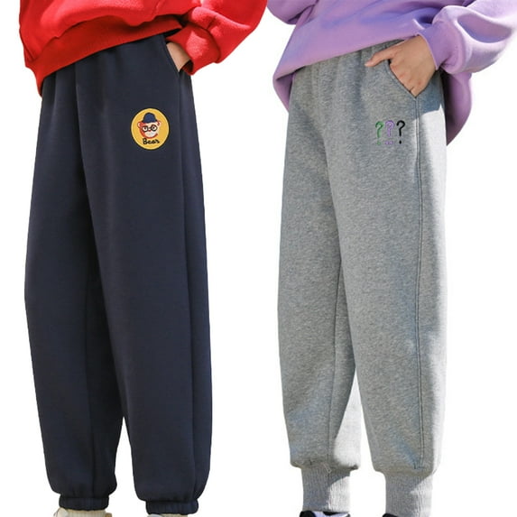 CSCHome Boys Girls Sweatpants for Kids Toddler Breathable Cotton Jogger Pants,Baby Embroidery Sweatpants for 5-15Y