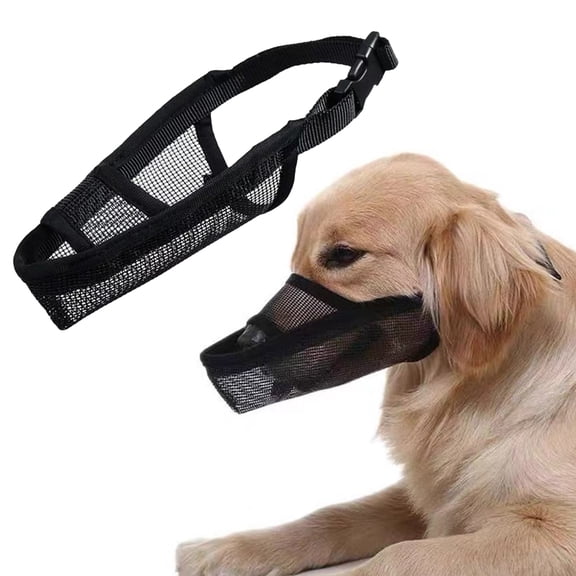 CSCHome Breathable Dog Muzzle Full-Covered Air Mesh Prevent Biting Dog Muzzle with Soft Adjustable Straps for Large to Small Sized Dogs