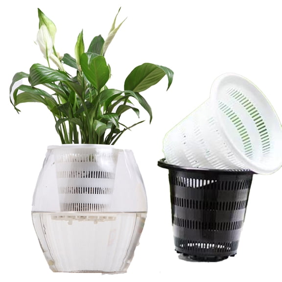 CSCHome Breathable Mesh Net Pot 2 PCS Net Cup Pots Garden Slotted Mesh Heavy Duty for Cultivation Plants Seedlings, Foliage