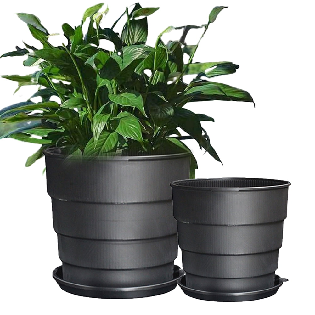 CSCHome Breathable Planter Orchid Potting Mix with Drainage Holes and Tray for Repotting for Succulents Gardening Home Window Decor