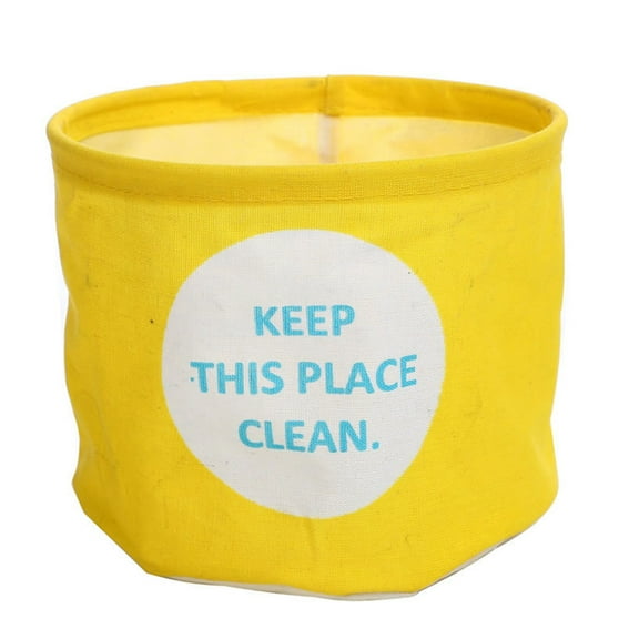 CSCHome Canvas Storage Basket Round Storage Boxes Cloth Collapsible Storage Boxes for Home, Office, Closet, Clothes, Toys