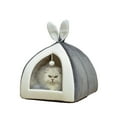 thumbnail image 1 of CSCHome Cat Bed Dog House with Fluffy Pet Ball Cute Bunny Cat Bed for Indoor Cats Winter Warm Kitten Bed, 1 of 5