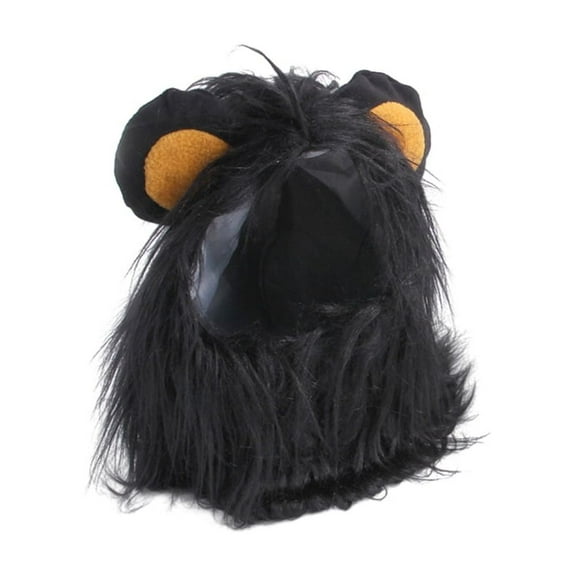 CSCHome Cat Clothes,Costume Pet Wig Hat,Fun Pets Party Accessories,Quiet Ears for Dogs L(Black)