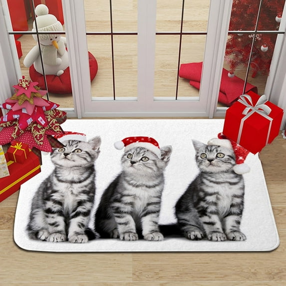 CSCHome Christmas Doormat, Cute Dog Animal Doormat Anti-Slip Carpet Floor Mat Decoration Suitable for Home Bathroom Kitchen Indoor 16x24inch