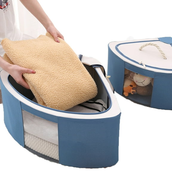 CSCHome Clothes Storage Basket Cloth Storage Box Rectangle Canvas with Handle for Nursery Home Office Kids Toys Stackable Storage