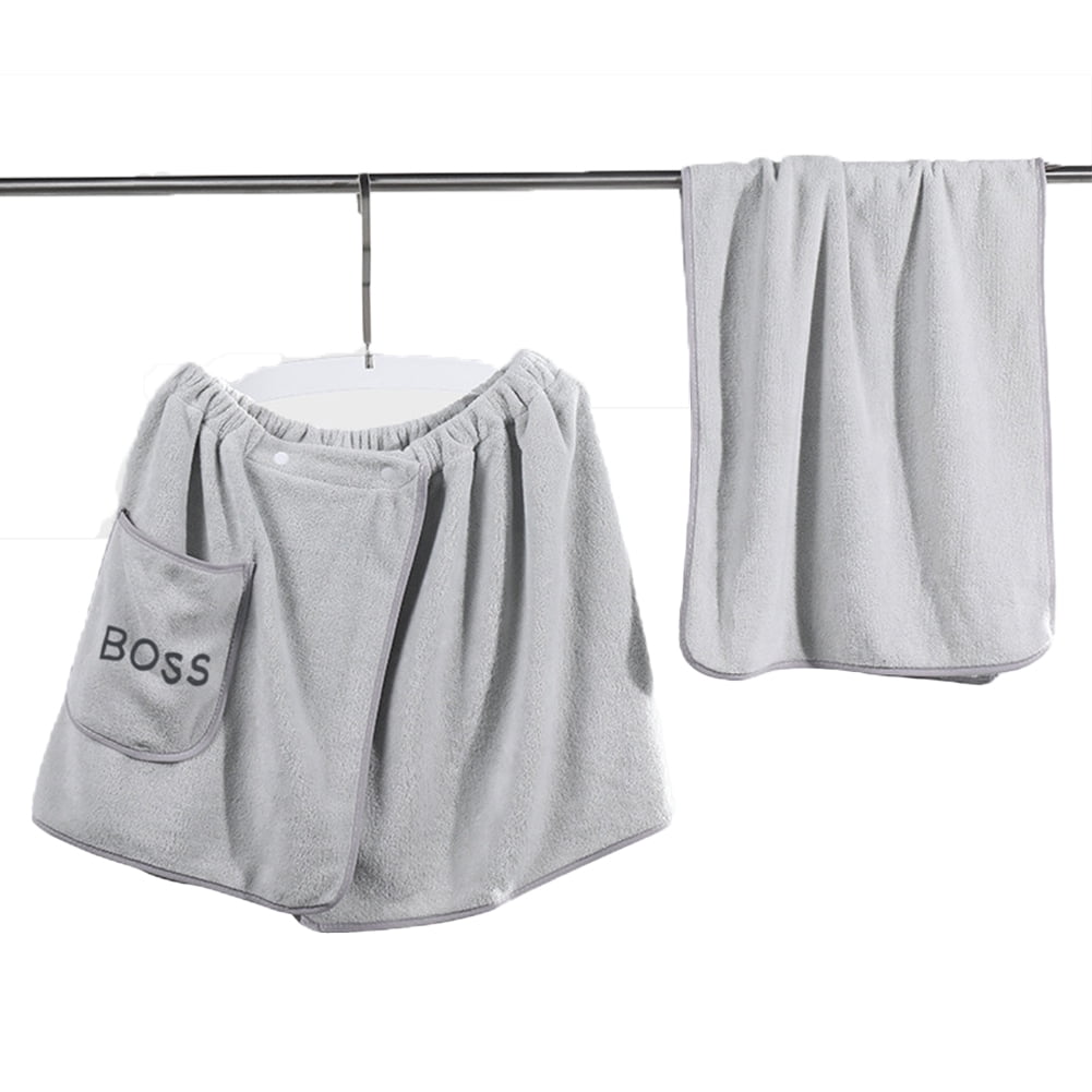 CSCHome Comfortable Wearable Spa Bath for Men Soft Wrap Mens Towel Fast ...