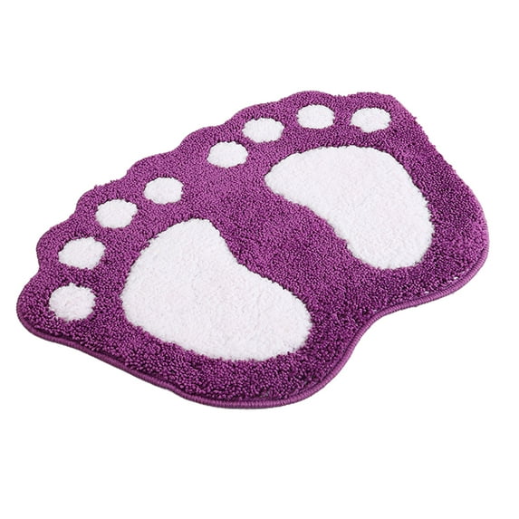 CSCHome Cute Fun Cute Big Feet Bathroom Mat Soft Plush Bath Rug Machine Washable Absorbent Shower Mat Used in Bathroom,Room(Purple)