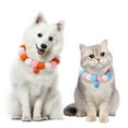 thumbnail image 1 of CSCHome Dog Cat Collars Cute Colorful Hairball Necklace, High Stretch Soft Hairball Collars with Bell for Cat Kitten Dog Puppy M size about 13-15inch neck circumference, 1 of 9