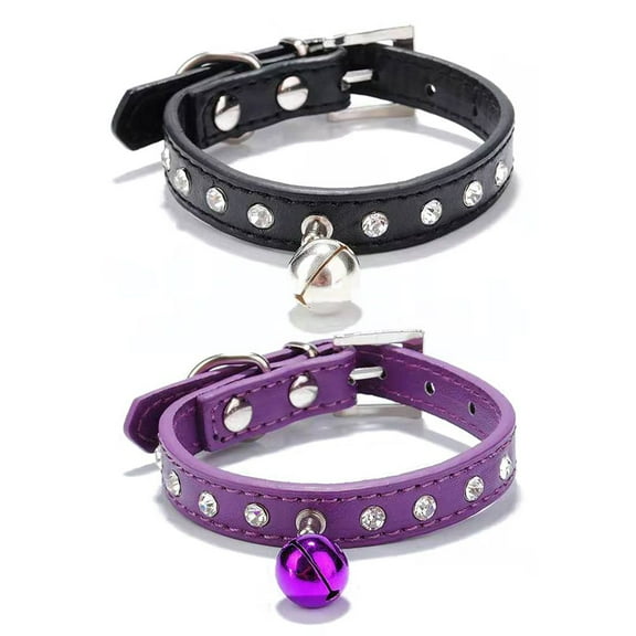 CSCHome Dog Cat Collars Puppy Kitten Collars 2PCS Personalized Dog Collars with Bell Collars Suitable for Dogs Cat
