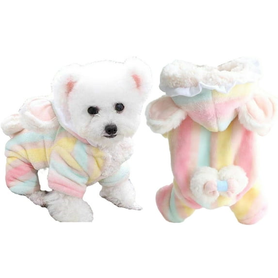CSCHome Dog Hoodie Pet Bodysuit Dog Cold Weather Jacket Dog Pajamas Winter Warm Cotton Puppy Hoodie Suitable for Small Medium Large Dogs Cats Boys Girls