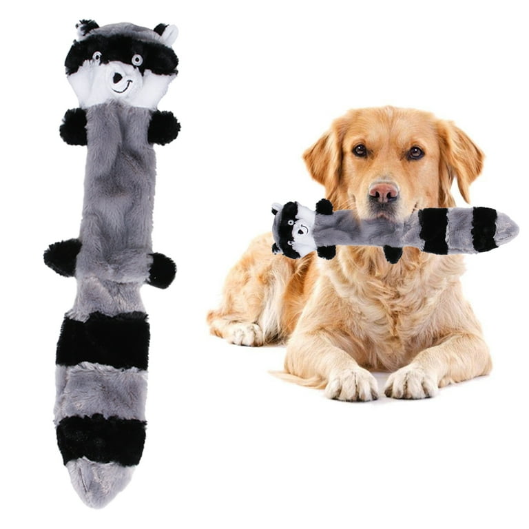 CSCHome Dog Toys Cute Plush Cartoon Raccoon Dog Interactive Toy for Aggressive Chewers with Squeak Durable Interactive Dog Toy for Small Medium Dog