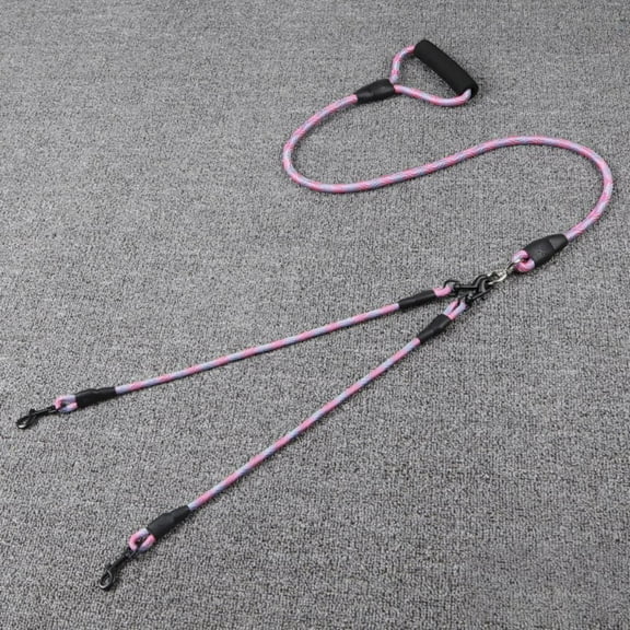 CSCHome Double Dog Leash, Waist Leash for Dog Walking Foam Grip, Soft Hand Protection Without Hand Strangulation for Small, Medium Large Dogs