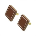 thumbnail image 1 of CSCHome Drawer Handles Door Shoe Cabinet Bedside Cabinet, Square Handles Leather Cabinet Handles 2PCS(Brown), 1 of 5