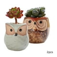 thumbnail image 1 of CSCHome Durable Flower Pots Succulents Plants Pots 2PCS Owl Planter Ceramic Flower Pots, 1 of 6