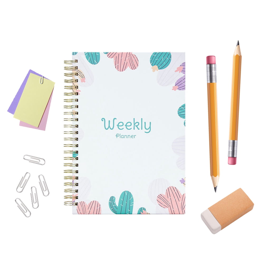CSCHome Hardcover Planner 2023-2024 Weekly Planner Monthly Planner with Elastic Band A5 Coil Notebook with 12 Months of Monthly and Weekly Pages for Easy Year-Round Planning