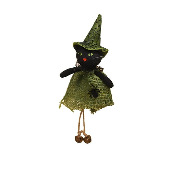CSCHome Fabric Doll Hangging Cartoon Shape Cute and Interesting Black Cat White Ghost Style 9.1x3.5x1.2in