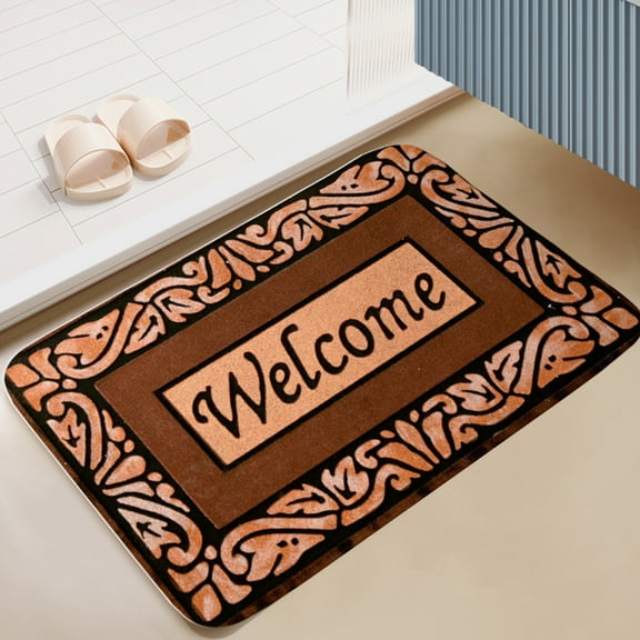 CSCHome Facecloth Bath Mat Welcome Slogan Bath Rugs It Can Absorb Water Quickly and Dry Instantly Suitable for Bathroom Kitchen