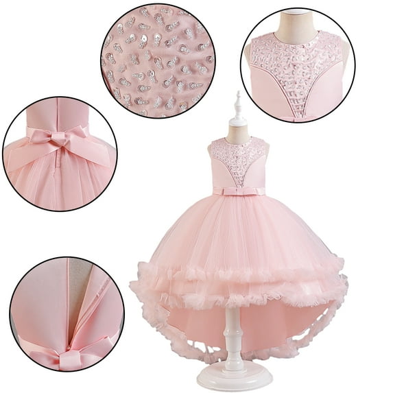 CSCHome Fashion Princess Tulle Dresses,Kids Girls Lace Bridesmaid Dress Wedding Ball Gown Toddler Princess Dresses 4-12Y