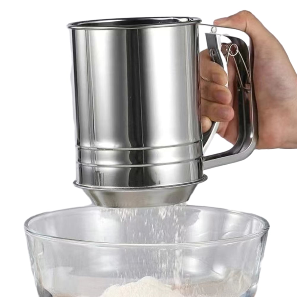 CSCHome Flour Sifter DoubleLayer Baking Sifters Hand Stainless Steel