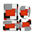 thumbnail image 1 of CSCHome Geometric Shower Curtain Set with Non-slip Rug, Toilet Seat Cover and Bath Mat, Multi-color Bathroom Decor Set, Durable Shower Curtain 4 PCS(Red), 1 of 6