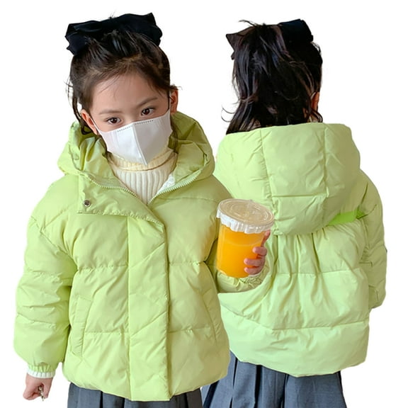 CSCHome Girls Winter Puffer Coat for Kids Baby,2-8Y Toddler Winte Warm Hooded Puffer down Jacket Lightweight New Cute Autumn Winter down Outwear