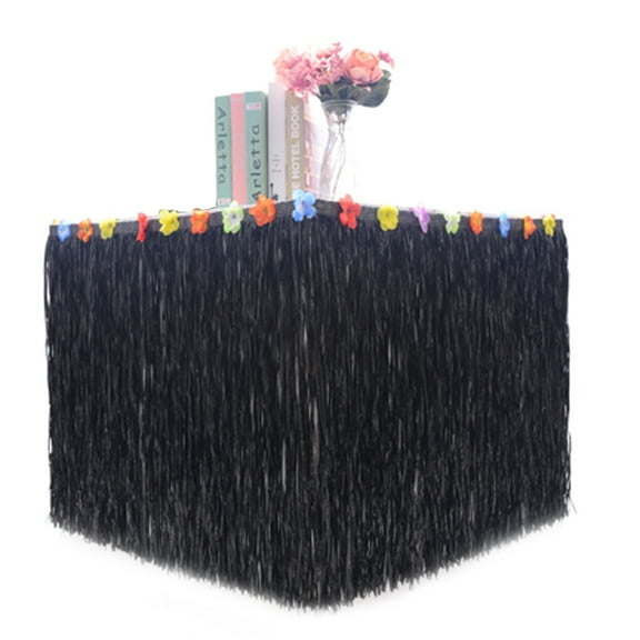 CSCHome Hawaiian Luau Grass Table Skirts Tropical Theme Birthday Party Decorations No Shedding No Odor 9ft Hawaiian Table Skirts Theme Events and Birthday Parties