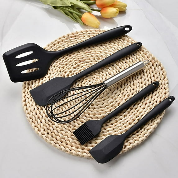 CSCHome High-Quality 5PCS Cooking Utensils Sets Have to Meet the Needs of the Kitchen(Black)