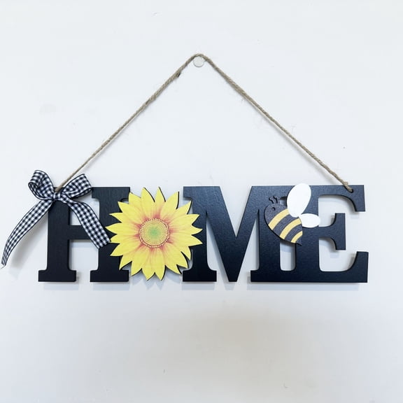 CSCHome Home Decor Exquisite Bee Sunflower Home Letters Hanging Sign Front Door Room Decoration