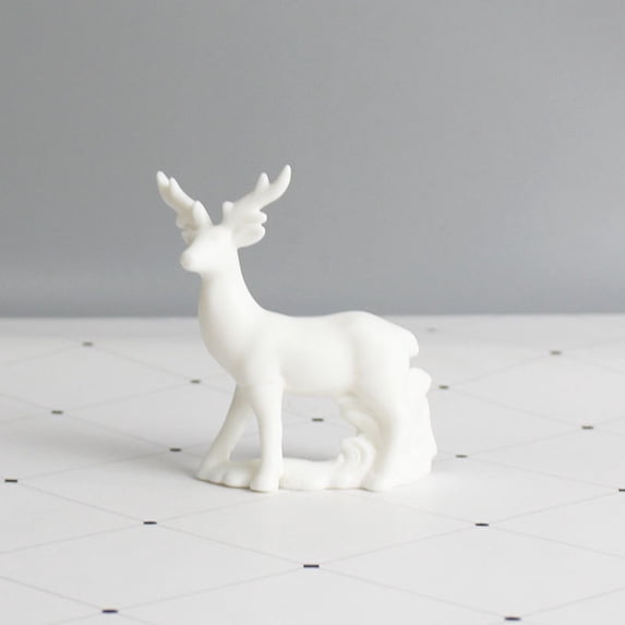 CSCHome Home Decor White Ceramic Deer Modeling Crafts Room Office Ornaments 3.5X1.2X3.5inch