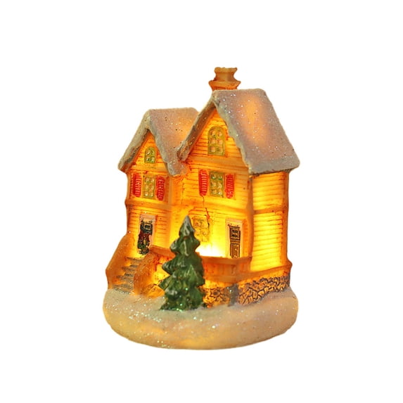 CSCHome Home Decorations Glowing Snow House Desktop Decoration Party Decorations Suitable for the Living Room Room(3.35*2.36*2.56inch)