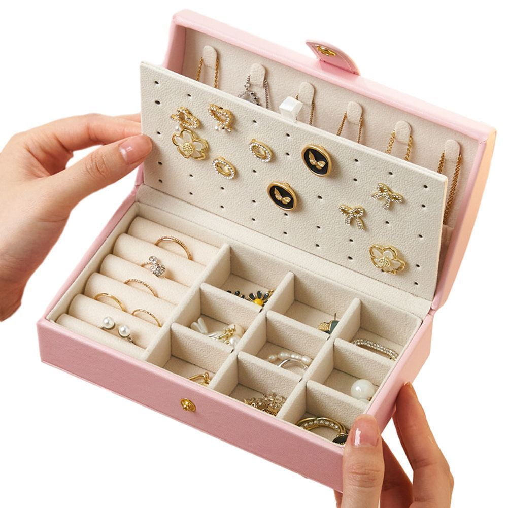 CSCHome Jewelry Organizer Removable Dividers Large Capacity Travel Jewelry Box for Daily Jewelry Storage, Modern Style Jewelry Box