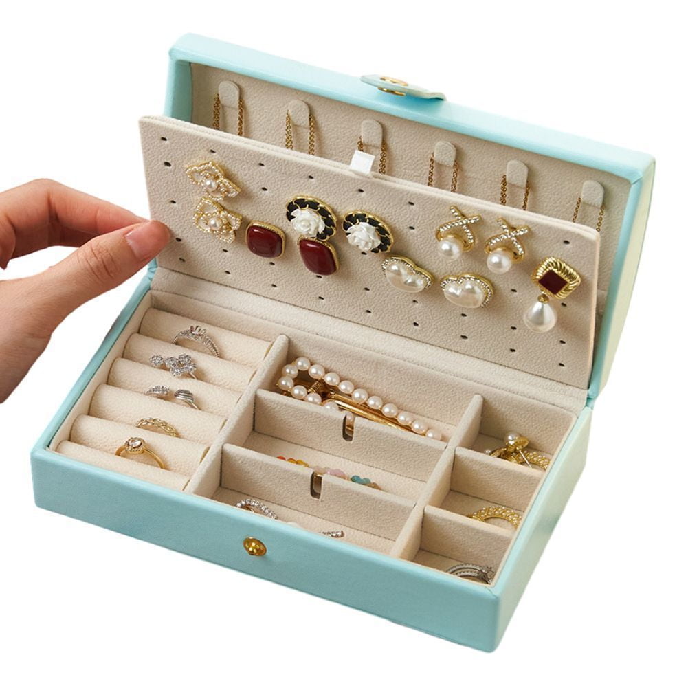 CSCHome Jewelry Organizer Removable Dividers Large Capacity Travel Jewelry Box for Daily Jewelry Storage, Modern Style Jewelry Box