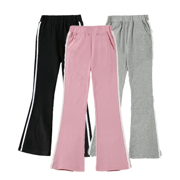 CSCHome Kids Baby Bell Bottoms Toddler Flare Leg Kids Spring Fall Leggings Pants Trousers Solid Color Flared Pants for 3-13Years