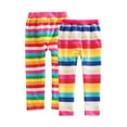 thumbnail image 1 of CSCHome Kids Baby Girls Leggings Rainbow Striped Casual Tights Pants Toddler Stretchy Pant Stripes Printed Pants Size 2-8Years, 1 of 7