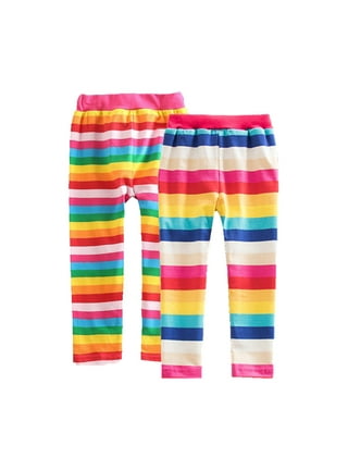 Girls Leggings Pants Cotton Knit Toddler Print Solid Full-length Multipack  Stretchy Soft Multicolor