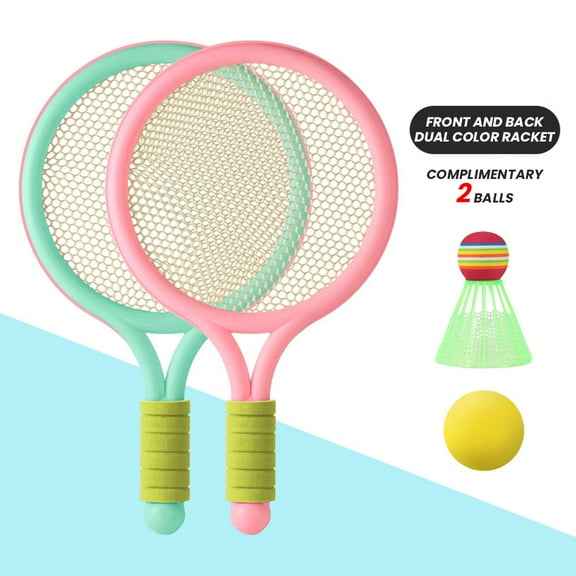 CSCHome Kids Badminton Racket Toys,Exercise Sports Tennis Racket,Outdoor Kids Toys(Pink+Green)