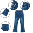 thumbnail image 1 of CSCHome Kids Girls Winter Flare Jeans Bell Bottom Wide Leg Fleece Denim Pants Kids Clothes Toddler Baggy Trousers for 3-13 Years, 1 of 7