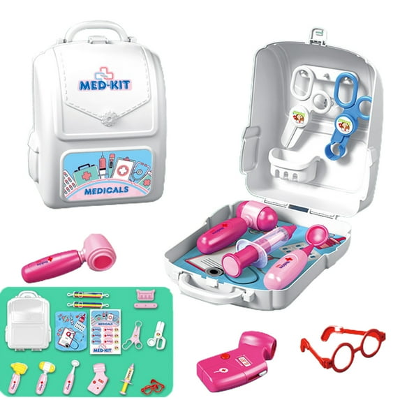 CSCHome Kids Play House Kitchen Toys Boys Girls Cookware Health care Tools Portable Tools Baby Trolley Case Set(First Aid Kit)