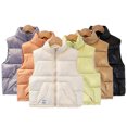 thumbnail image 1 of CSCHome Kids Toddler Boys Girls Winter Vest Outwear,Baby Winte Warm Puffer Sleeveless Jacket Standing Collar Zip Up Lightweight Cartoon Cute Autumn Winter Waistcoat Coats,Sizes 2-9Y, 1 of 6