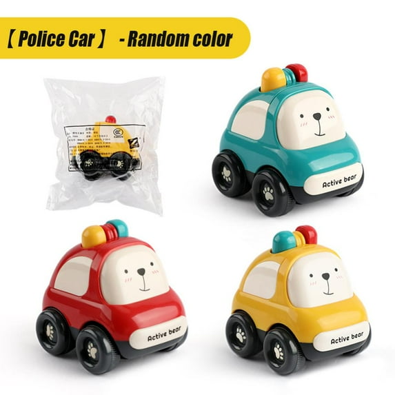 CSCHome Kids Toy Car Inertia Car Police Cartoon Puzzle Model Desktop Ornaments (1PCS Color Random)