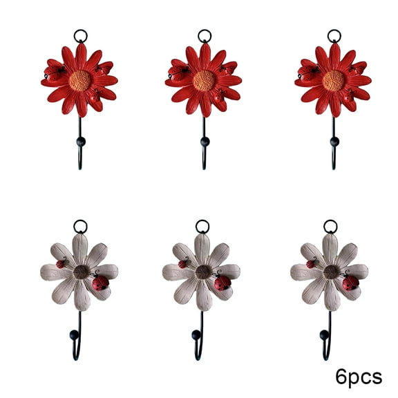 CSCHome Kitchen Hooks Children's Clothes Hooks Wall Hooks Can Be Used to Hang Towels, Backpacks, Hats and Coats 6PCS
