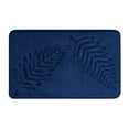 thumbnail image 1 of CSCHome Leaf Navy Blue Polyester Fabric Bath Rug, 15.7" x 11.8", Bathroom decoration, 1 of 5