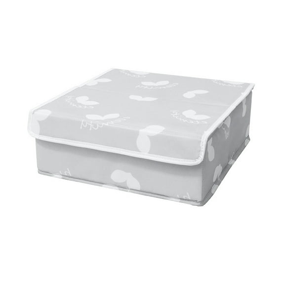 CSCHome Lingerie Storage Boxes with Lid 12.6x12.6x4.7inch Storage Bins Organizer Containers One Compartment for Individual Storage for Bedroom, Storage Room