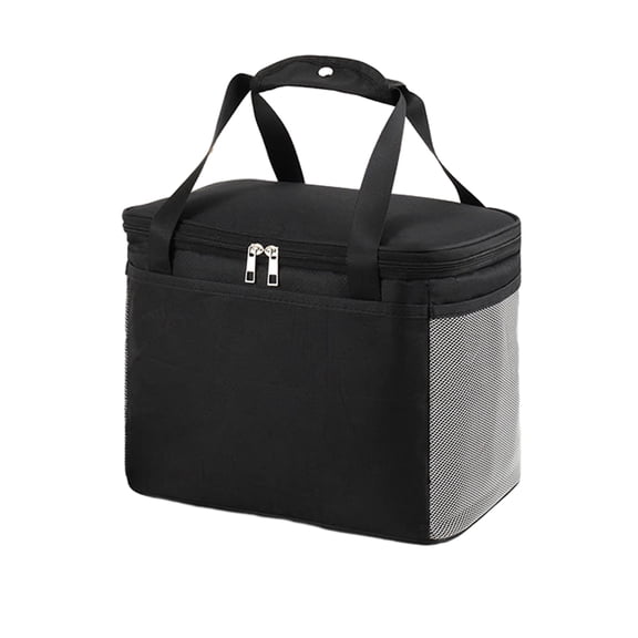 CSCHome Lunch Bag Insulated Lunch Box Mesh Pocket Design on Both Sides Portable Food Handbags Case for Travel Work School Picnic