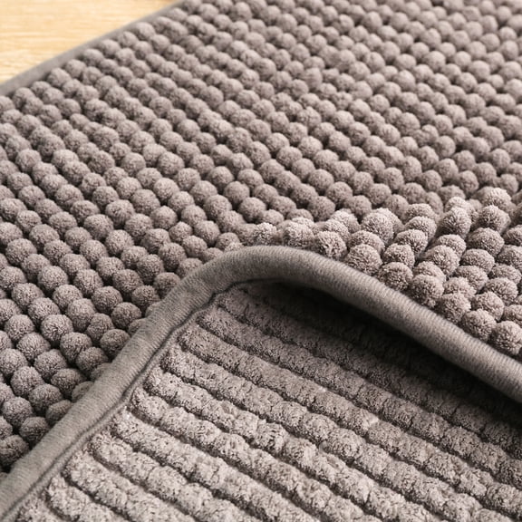 CSCHome Non-slip Bathroom Rug Furry Chenille Bath Rugs Washable Quick-Drying Floor Mats for Home Tub