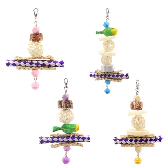 CSCHome Parrot Toys Bird Toys Parrot Chewing Toys Bird Supplies Calcium Teething Swing Play Cage Accessories