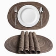 thumbnail image 1 of CSCHome Placemats Kitchen Table Decorative Mat Anti-Slip and Anti-Scald Polyester and Cotton Mat 19.7x13.8inch (Brown), 1 of 5