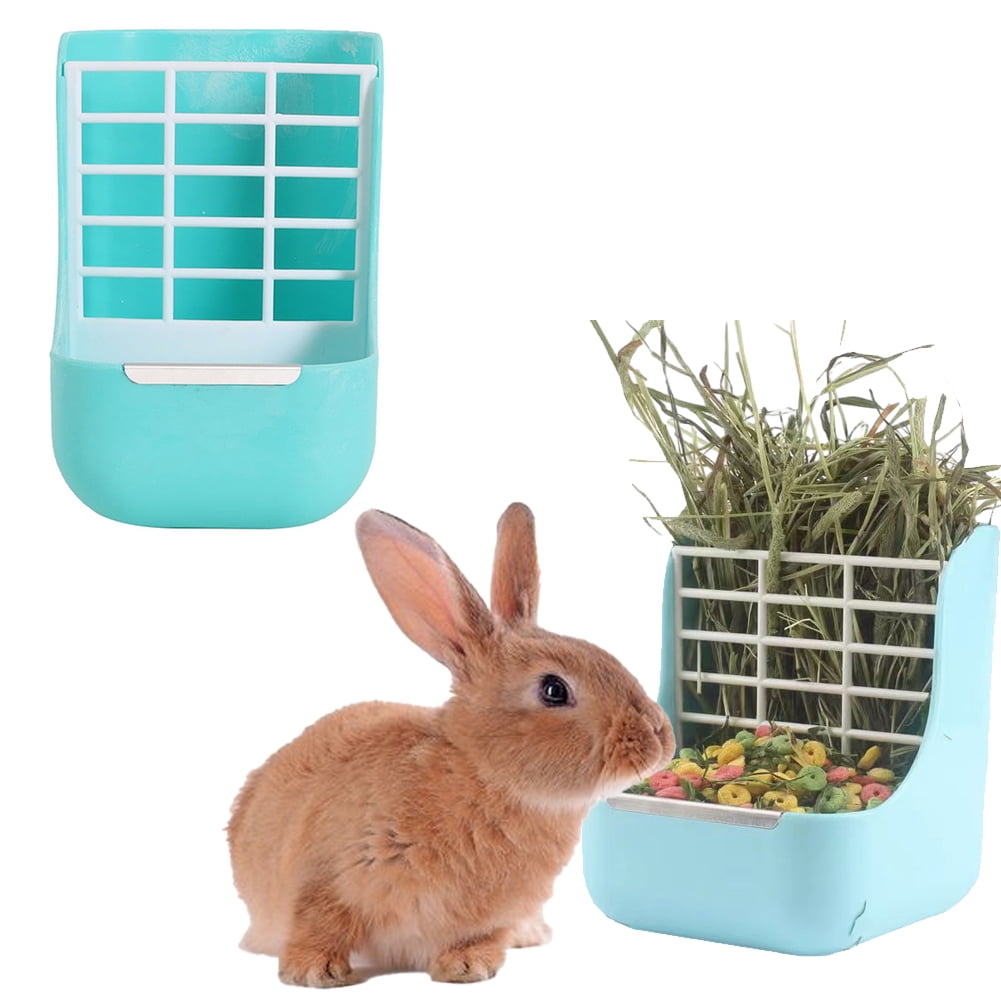 CSCHome Rabbit Feeders Hay Food Hay Feeders Rack 2 in 1 Feeder Bowls ...